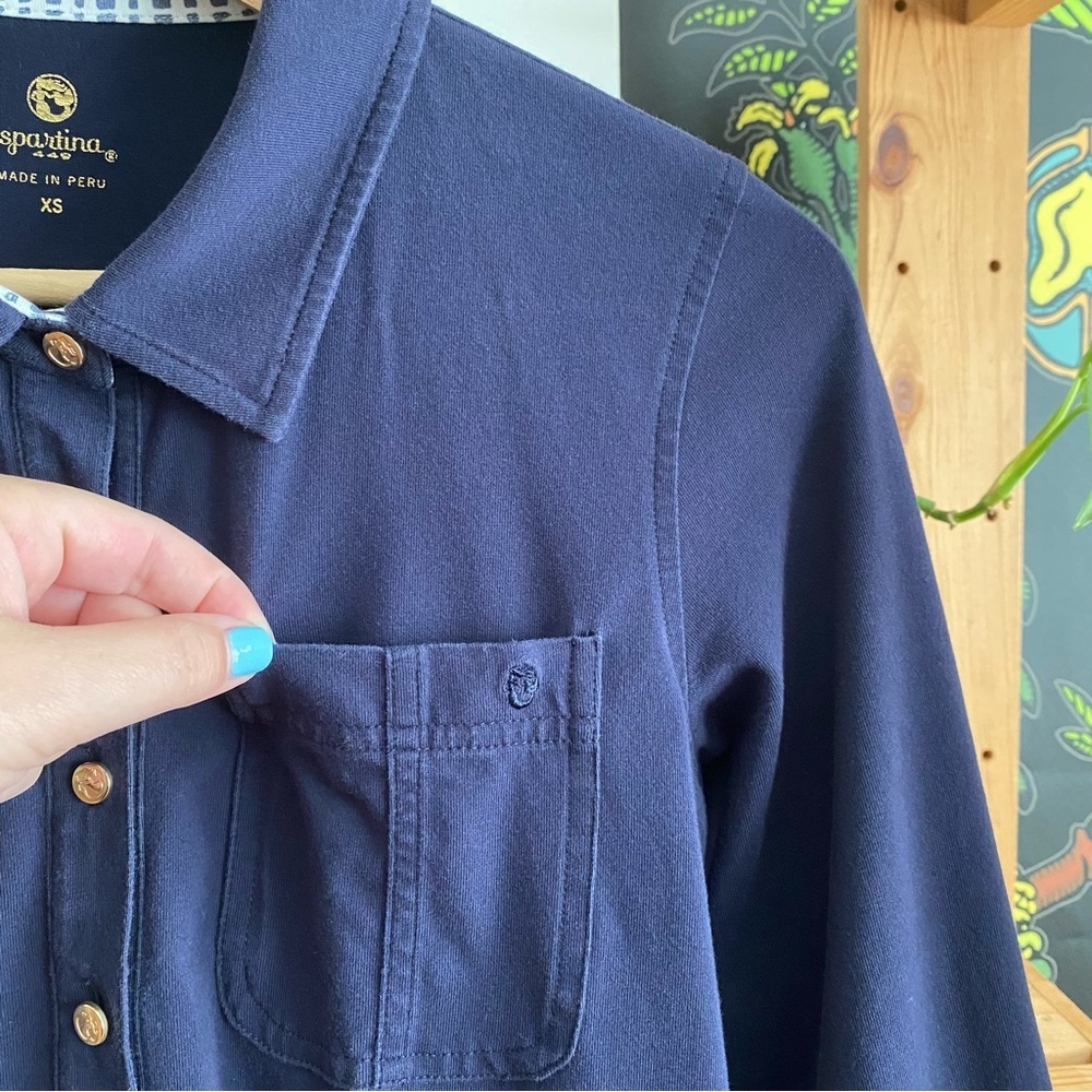 Spartina 449 Navy Blue Camilla Polo Shirt Dress XS - Picture 8 of 16